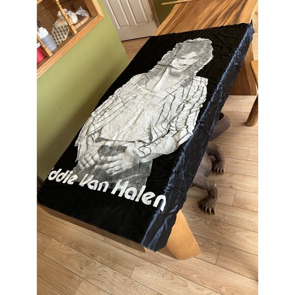 Vintage Black Flag/Banner Silk Wall Tapestry - Eddie Van Halen - Picture 3 of 14